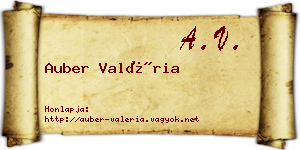 Auber Valéria névjegykártya